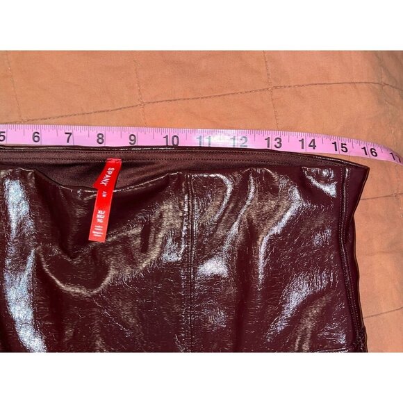 Spanx Faux Patent Leather Leggings High-Rise Stretch Pants Women's Size XL - Picture 7 of 11